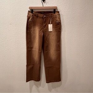 Elegant Brown Boot Cut Women's Pants